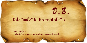 Dömök Barnabás névjegykártya